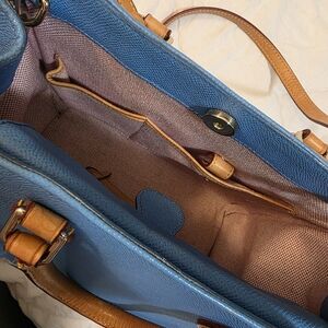 Dooney & Bourke Blue and Tan Crossbody Bag